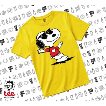 Snoopy καρδούλα, yellow childrens T-Shirt made of 100% cotton, for every day. Vegan & OEKO-TEX certified.