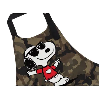 Snoopy καρδούλα, Ποδιά Σεφ με τσέπες, Βαμβακερή, Camouflage (ΕΝΗΛΙΚΩΝ, 100% COTTON)