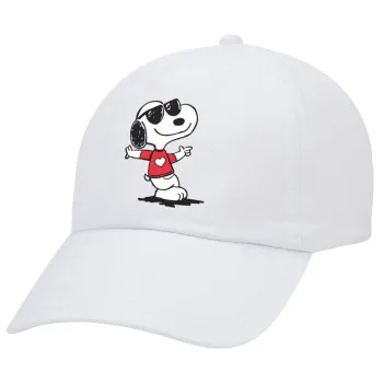 Snoopy καρδούλα, Καπέλο Ενηλίκων Baseball Λευκό 5-φύλλο (POLYESTER, ΕΝΗΛΙΚΩΝ, UNISEX, ONE SIZE)