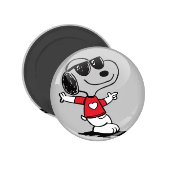 Snoopy καρδούλα, Μαγνητάκι ψυγείου στρογγυλό διάστασης 5cm