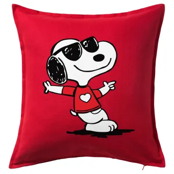 Snoopy καρδούλα, Sofa cushion RED 50x50cm includes filling