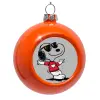 Orange Christmas tree ornament bauble 8cm