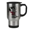 Stainless steel travel mug with lid, double wall 450ml