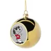 Golden Christmas tree ball ornament 8cm