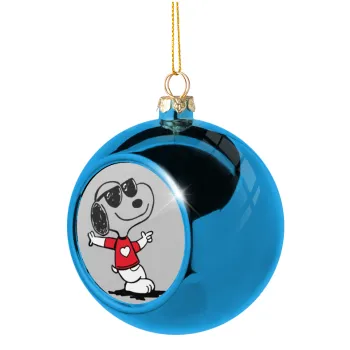Snoopy καρδούλα, Blue Christmas tree ball ornament 8cm