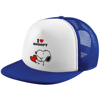 I LOVE SNOOPY, Καπέλο παιδικό Soft Trucker με Δίχτυ Blue/White 