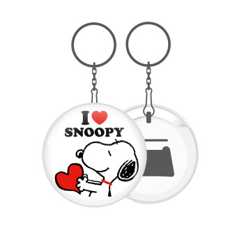 I LOVE SNOOPY, Μπρελόκ μεταλλικό 5cm με ανοιχτήρι