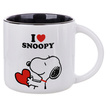 I LOVE SNOOPY, Κούπα κεραμική 400ml Λευκή/Μαύρη