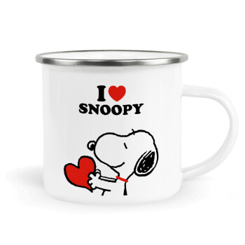 I LOVE SNOOPY, Κούπα Μεταλλική εμαγιέ λευκη 360ml