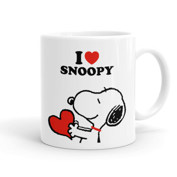 I LOVE SNOOPY, Ceramic coffee mug, 330ml (1pcs)