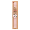 Easter Set, wooden keychain & scented flat Easter candle (30cm) (PINK)