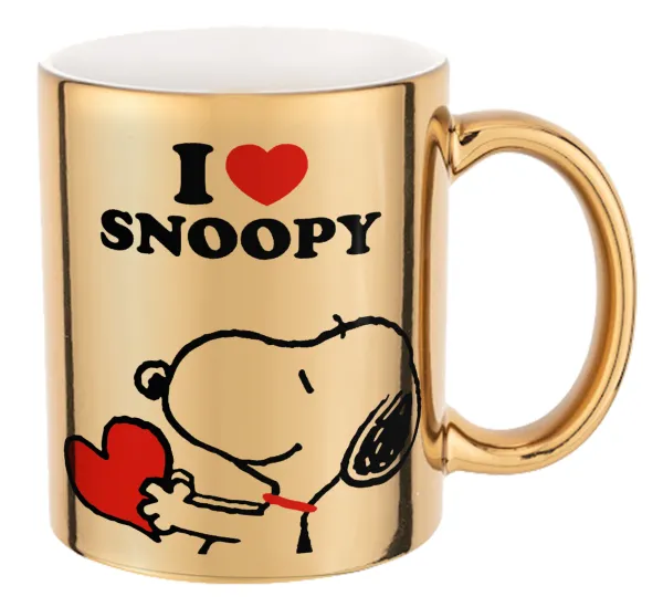 I LOVE SNOOPY — Mug ceramic, gold mirror, 330ml
