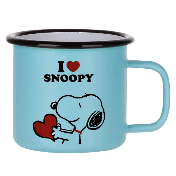I LOVE SNOOPY — Κούπα Μεταλλική εμαγιέ ΜΑΤ σιέλ 360ml