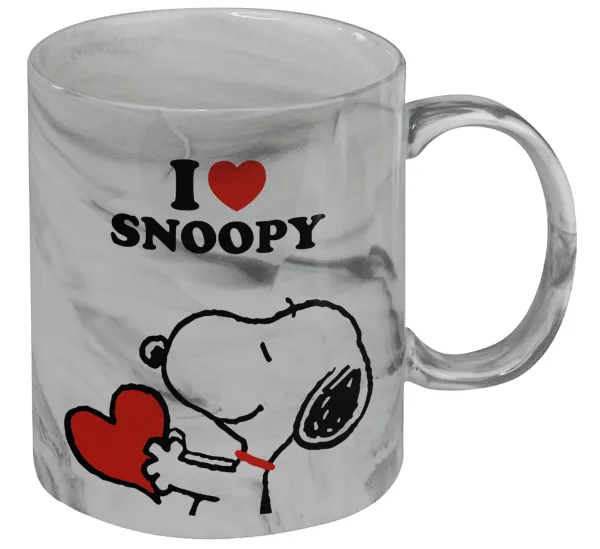 I LOVE SNOOPY — Κούπα κεραμική, marble style (μάρμαρο), 330ml