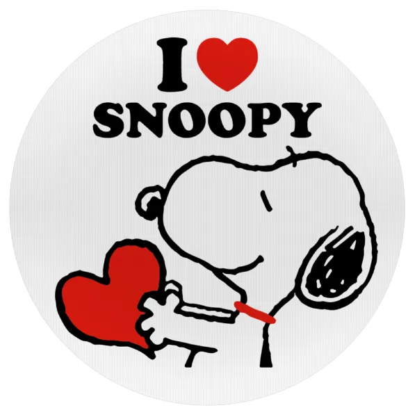 I LOVE SNOOPY — Mousepad Στρογγυλό 20cm