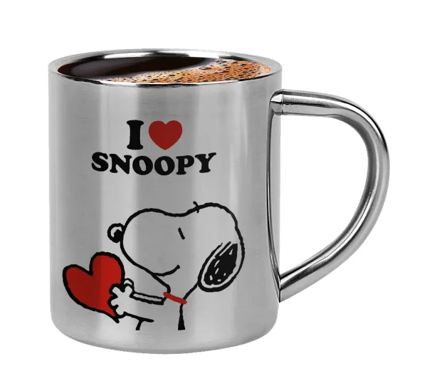 I LOVE SNOOPY — Double-wall metal cup for espresso (220ml)