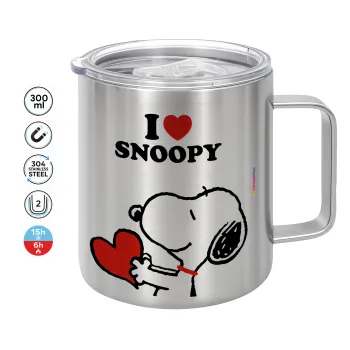 I LOVE SNOOPY, Κούπα Ανοξείδωτη διπλού τοιχώματος 300ml