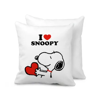 I LOVE SNOOPY, Μαξιλάρι καναπέ 40x40cm περιέχεται το  γέμισμα