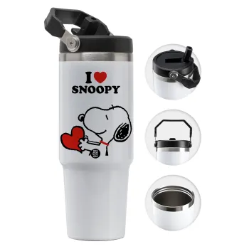 I LOVE SNOOPY, Θερμός Ανοξείδωτο 30oz με χερούλι