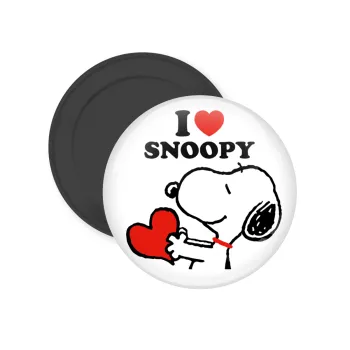 I LOVE SNOOPY, Μαγνητάκι ψυγείου στρογγυλό διάστασης 5cm