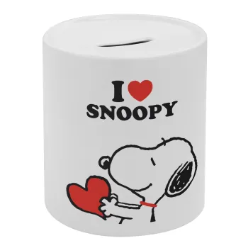 I LOVE SNOOPY, Κουμπαράς πορσελάνης με τάπα