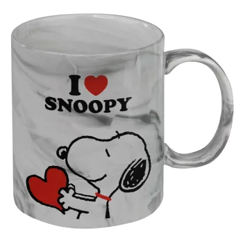 I LOVE SNOOPY, Mug ceramic marble style, 330ml