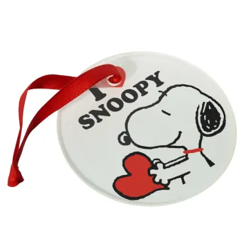 I LOVE SNOOPY, Στολίδι Χριστουγεννιάτικο στολίδι γυάλινο 9cm