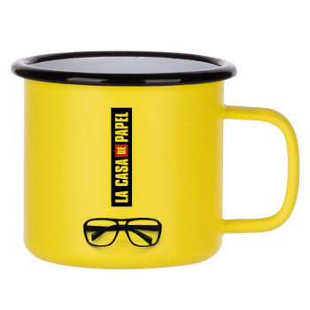 la professor, γυαλιά, Metallic enamel MATT Yellow cup 360ml