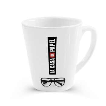 la professor, γυαλιά, Κούπα κωνική Latte Λευκή, κεραμική, 300ml