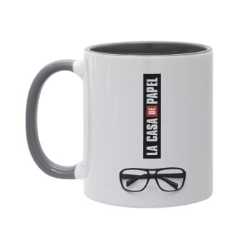 la professor, γυαλιά, Mug colored grey, ceramic, 330ml