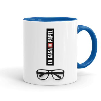 la professor, γυαλιά, Mug colored blue, ceramic, 330ml