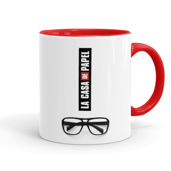 la professor, γυαλιά, Mug colored red, ceramic, 330ml