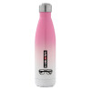 Μεταλλικό παγούρι θερμός Ροζ/Λευκό (Stainless steel), διπλού τοιχώματος, 500ml