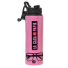Metallic water bottle with safety lid, 850ml aluminum