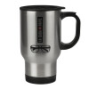 Stainless steel travel mug with lid, double wall 450ml