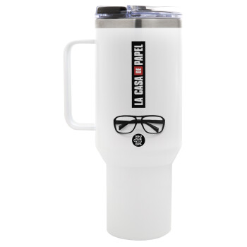 la professor, γυαλιά, Mega Stainless steel Tumbler with lid, double wall 1,2L