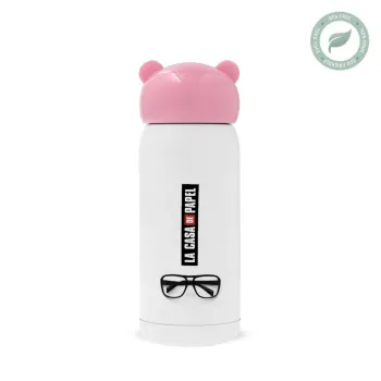 la professor, γυαλιά, Ροζ ανοξείδωτο παγούρι θερμό (Stainless steel), 320ml