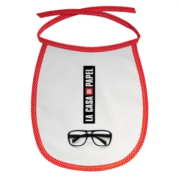 la professor, γυαλιά, Σαλιάρα μωρού αλέκιαστη με κορδόνι Κόκκινη