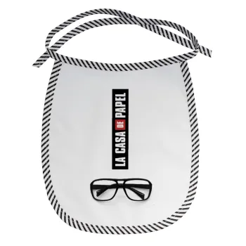 la professor, γυαλιά, Σαλιάρα μωρού αλέκιαστη με κορδόνι Μαύρη