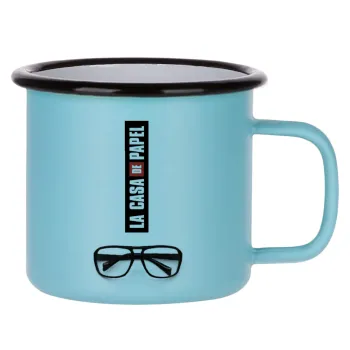 la professor, γυαλιά, Κούπα Μεταλλική εμαγιέ ΜΑΤ σιέλ 360ml