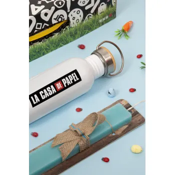 la professor, γυαλιά, Πασχαλινή Λαμπάδα με παγούρι μεταλλικό (620ml, stainless steel) & κερί αρωματικό πλακέ (30cm) (ΤΙΡΚΟΥΑΖ)