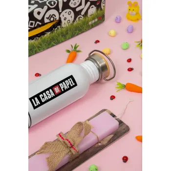 la professor, γυαλιά, Πασχαλινή Λαμπάδα με παγούρι μεταλλικό (620ml, stainless steel) & κερί αρωματικό πλακέ (30cm) (ΡΟΖ)