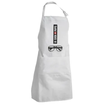 la professor, γυαλιά, Adult Chef Apron (with sliders and 2 pockets)