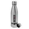 Metallic water bottle, stainless steel, 750ml