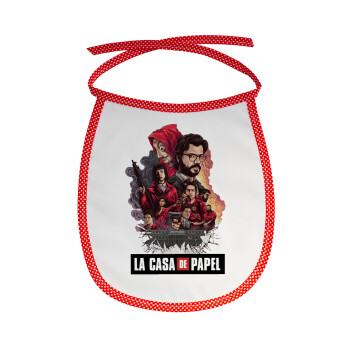 La casa de papel drawing cover, Σαλιάρα μωρού αλέκιαστη με κορδόνι Κόκκινη