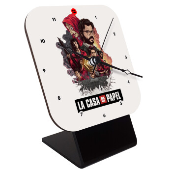 La casa de papel drawing cover, Επιτραπέζιο ρολόι ξύλινο με δείκτες (10cm)