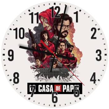 La casa de papel drawing cover, Ρολόι τοίχου ξύλινο (30cm)