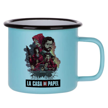 La casa de papel drawing cover, Κούπα Μεταλλική εμαγιέ ΜΑΤ σιέλ 360ml