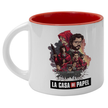 La casa de papel drawing cover, Κούπα κεραμική 400ml Λευκή/Κόκκινη
