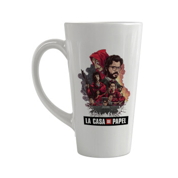 La casa de papel drawing cover, Κούπα κωνική Latte Μεγάλη, κεραμική, 450ml